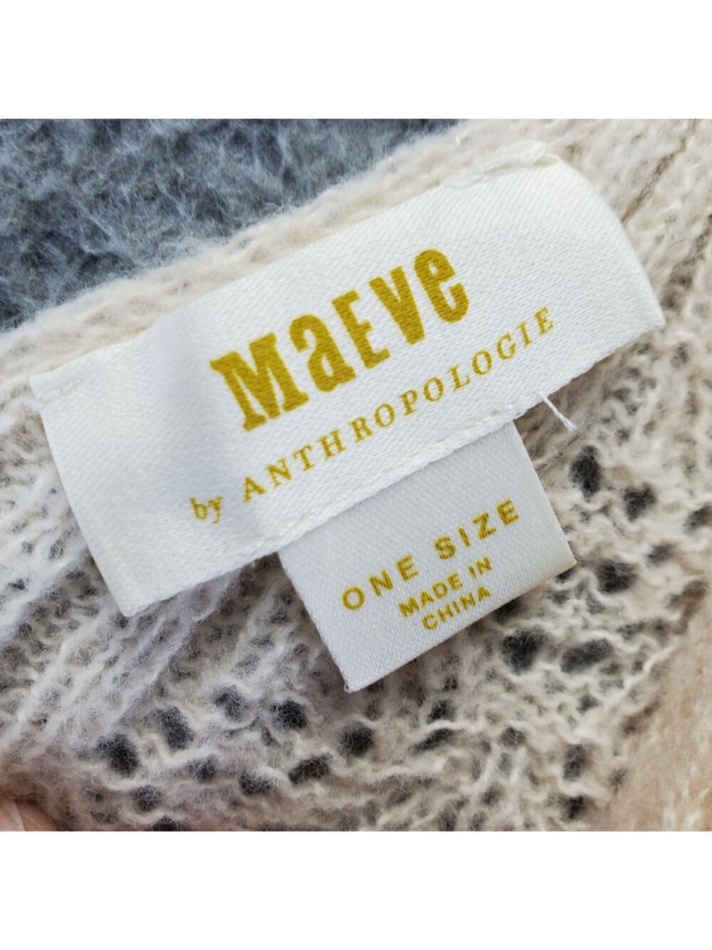 Maeve Sweater Womens One Size Cream Lace Knit V-Neck Lightweight Pullover - Picture 2 of 8